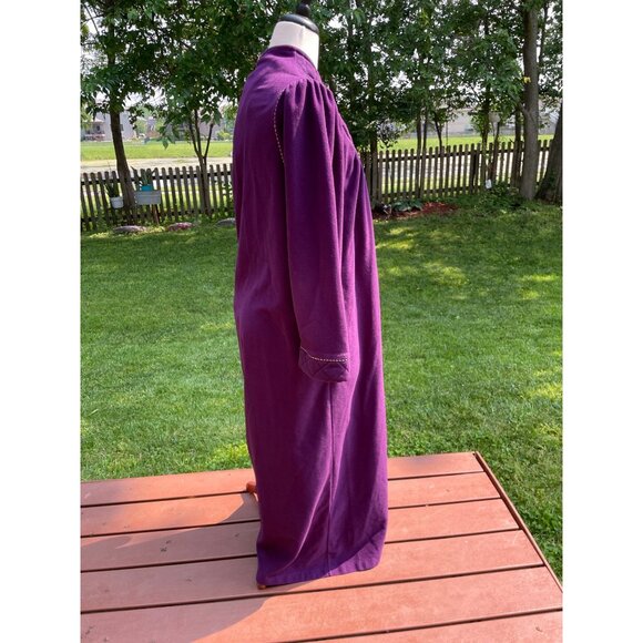 Vintage Vanity Fair Purple Quilted Collar Zip-Front Robe Loungewear Size L 100% - Picture 4 of 9